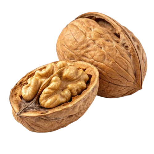 A handful of walnuts on a table, showcasing their omega-3 and antioxidant benefits that help support brain function and maintain a sharp mind.